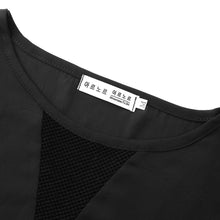 Chiffon T Shirt Irregular Hem Mesh O Neck Short Sleeve High Low Tees Top Black plus size women clothing ELY