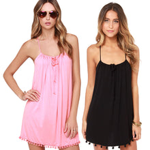 Living Sexy Slip Tassel Mini Dress Spaghetti Strap Dress 1STL ELY