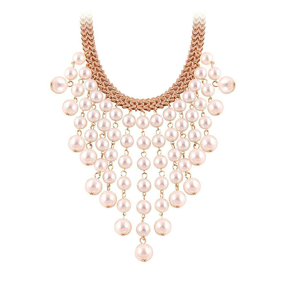 Strong Chain Necklace Luxury Jewelry Pearl Tassel Necklace 1STL ELY