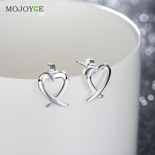 Style Silver plated Heart Shapes Earrings LKNSPCE055 ELY
