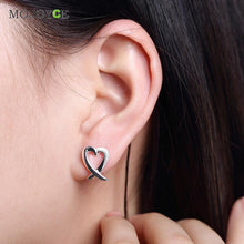 Style Silver plated Heart Shapes Earrings LKNSPCE055 ELY