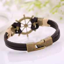 Top Selling Hand-woven Alloy Braided Leather Bracelet 1STL ELY
