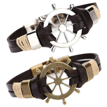 Top Selling Hand-woven Alloy Braided Leather Bracelet 1STL ELY