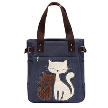Women Bag Handbag Canvas Bag With Cute Cat Appliques Portable Causal Ladies Clutch Small bolsa feminina 1STL ELY