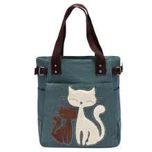 Women Bag Handbag Canvas Bag With Cute Cat Appliques Portable Causal Ladies Clutch Small bolsa feminina 1STL ELY