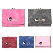 Women Heart Wallets Nubuck Leather Wallet Women's Short Design Purse Retro Clutch Card Holder Purse 1STL ELY