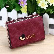 Women Heart Wallets Nubuck Leather Wallet Women's Short Design Purse Retro Clutch Card Holder Purse 1STL ELY