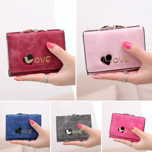 Women Heart Wallets Nubuck Leather Wallet Women's Short Design Purse Retro Clutch Card Holder Purse 1STL ELY