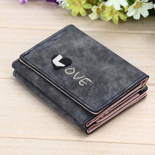 Women Heart Wallets Nubuck Leather Wallet Women's Short Design Purse Retro Clutch Card Holder Purse 1STL ELY