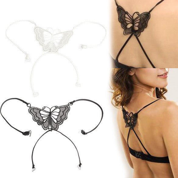 Style Women Butterfly Bra Shoulder Strap Lovely Underwear Cross Back modern pattern ELY