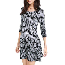 Women Dress Printing Sexy Halter Waist Sleeve Mini Dress Size M-XL 2 Colors ELY