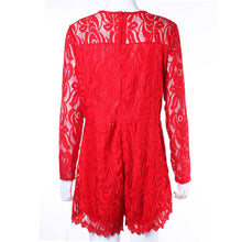 Popular Full Sleeve Patchwork Lace Jumpsuit Sexy Plus Size Bodysuit ELY
