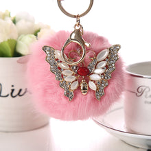 Fur Fluffy Rabbit Hair 9 cm Pompom Ball Key Chain Car Strap Bag Charms for Gift1STL ELY