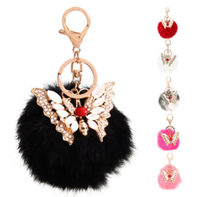 Fur Fluffy Rabbit Hair 9 cm Pompom Ball Key Chain Car Strap Bag Charms for Gift1STL ELY