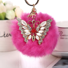 Fur Fluffy Rabbit Hair 9 cm Pompom Ball Key Chain Car Strap Bag Charms for Gift1STL ELY