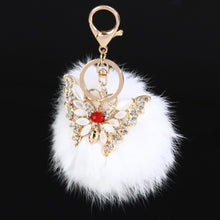 Fur Fluffy Rabbit Hair 9 cm Pompom Ball Key Chain Car Strap Bag Charms for Gift1STL ELY