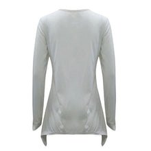 Simple Style Women Boat Anchor Unbalanced Oblique Hem Long Sleeve ELY