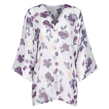 Flower Print Kimono Chiffon Shirts Women Sleeve Bat Cardigan Women Blouses ELY