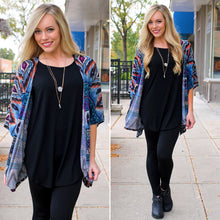 Long Chiffon Women Ethnic Print Pattern Kimono Cardigan 1STL ELY