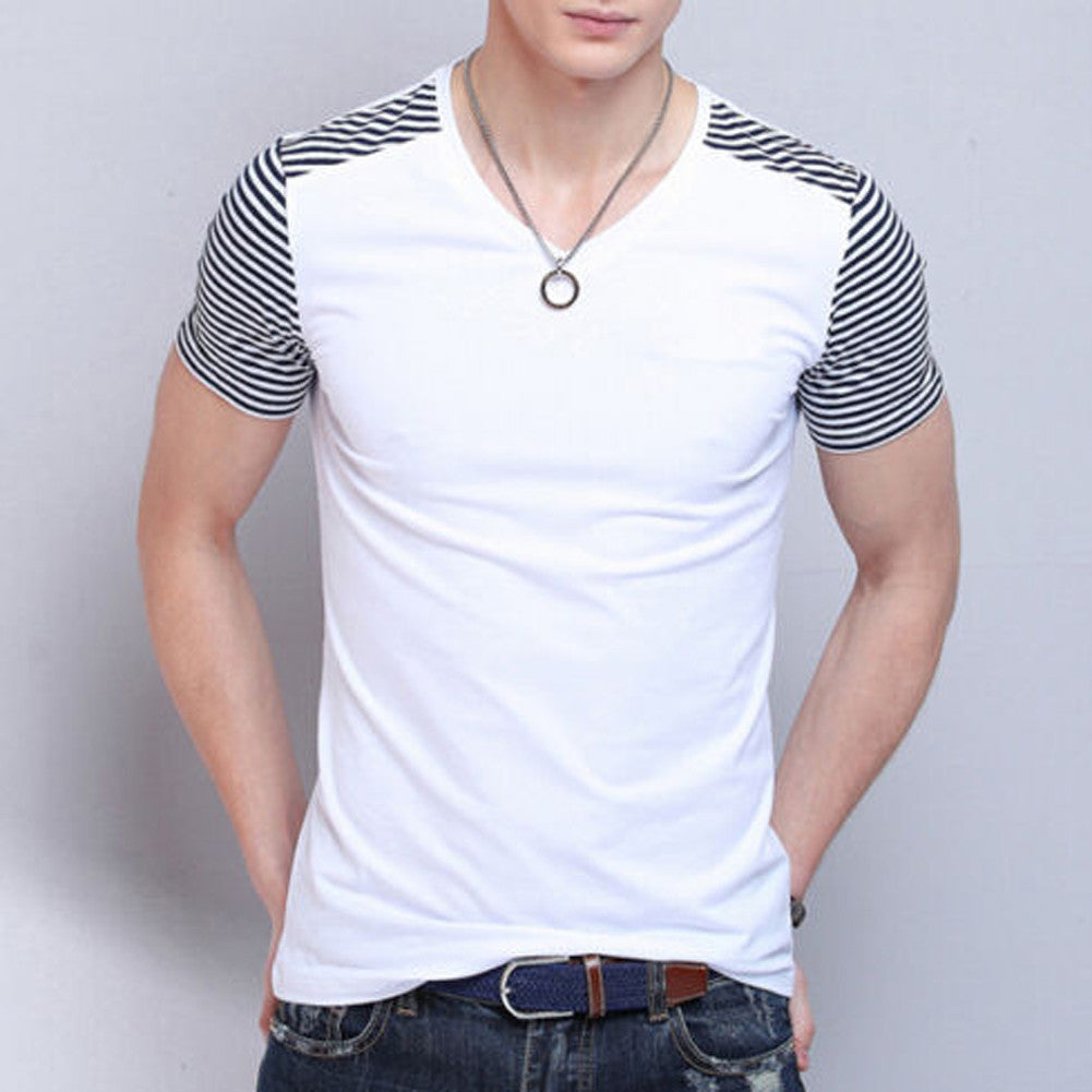 Style Short Sleeve Mens Brand T Shirts Polo Slim Fit O-Neck Cool Tops Polo Shirt Men Patchwork Tees 1STL ELY