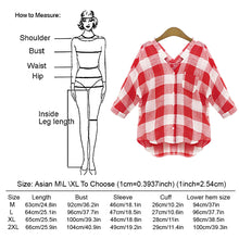 Style Plaid Shirts Women Loose Long Sleeve Chiffon Casual Blouse Shirt Tops Red Blouse 1STL ELY
