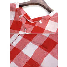 Style Plaid Shirts Women Loose Long Sleeve Chiffon Casual Blouse Shirt Tops Red Blouse 1STL ELY
