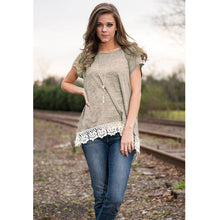 Top Selling Short Sleeve Lace Stitching T-shirt Lace Cotton Blend O-Neck Women T-Shirt ELY