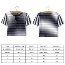 Women Corselets Bandage Tops Striped Tops Ladies Tshirt Sexy Crop Tops Striped Short sleeved T-shirt Short Women ELY