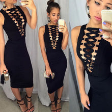 Women Sleeveless Bandage Slim Bodycon Mini Dress ELY