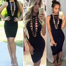 Women Sleeveless Bandage Slim Bodycon Mini Dress ELY