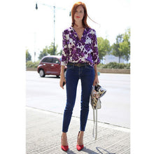 est design Women Blouse Feminine Flower Printed Top Loose Women Shirt ELY