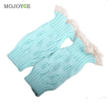 22-25cm Lace Knee High Boot Short Knitting Boots with Button Women Warm Leg Knitted Crochet Long Warm Warmers ELY