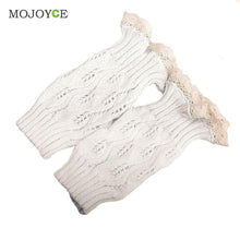 22-25cm Lace Knee High Boot Short Knitting Boots with Button Women Warm Leg Knitted Crochet Long Warm Warmers ELY