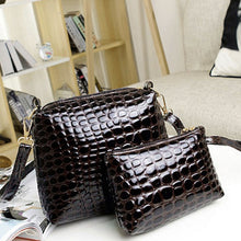 2PCS Women Bags Bag Handbags Handbags Messenger Shoulder Bag Crocodile PU Leather bags ELY
