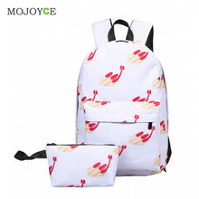 2Pcs Fasion Emoticon Backpack Women 3D Nylon Cute Smiling Face Mochila Feminina Travel School Bag Mochila Printing Backpack ELY