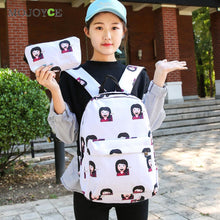 2Pcs Fasion Emoticon Backpack Women 3D Nylon Cute Smiling Face Mochila Feminina Travel School Bag Mochila Printing Backpack ELY