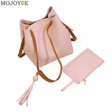 2pcs Shoulder Bags Designer Women Leather Handbags PU Leather Drawstring Bucket Bag Crossbody bolsos mujer ELY