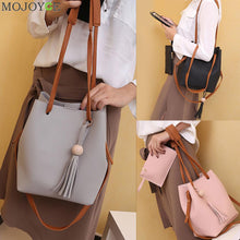2pcs Shoulder Bags Designer Women Leather Handbags PU Leather Drawstring Bucket Bag Crossbody bolsos mujer ELY
