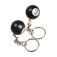 2pcs Billiard Pool Keychain Snooker Table Ball Key Ring Gift Lucky NO8 1STL ELY