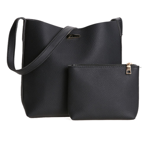 2pcs European Women PU Leather Bag Barrel Shoulder Bag Women Leather Handbag Tote Retro Women Bag Bolsa Feminina Bolso Mujer ELY