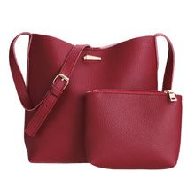 2pcs European Women PU Leather Bag Barrel Shoulder Bag Women Leather Handbag Tote Retro Women Bag Bolsa Feminina Bolso Mujer ELY