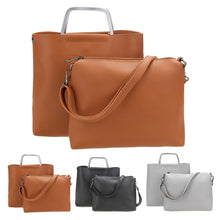 2pcs Women Leather Handbag Metal Handle Women Bag Shoulder Crossbody Bag PU Clutches Bolsa Feminina Messenger Bag Brand ELY