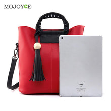 2pcs Fasion Women Leather Handbag PU Tote Wooden Beads Tassel Shoulder Women Messenger Bags Sac A Main 1STL ELY