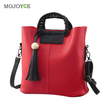 2pcs Fasion Women Leather Handbag PU Tote Wooden Beads Tassel Shoulder Women Messenger Bags Sac A Main 1STL ELY