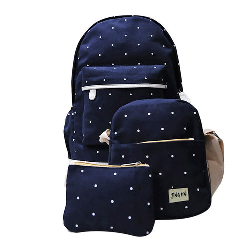 3 pcs Canvas Backpack Women Korean Shoulder Bag Spots Rucksack Bolsa Travel Satchel School Bag for Teenage Mochila Feminina ELY