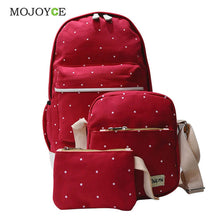 3 pcs Canvas Backpack Women Korean Shoulder Bag Spots Rucksack Bolsa Travel Satchel School Bag for Teenage Mochila Feminina ELY