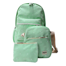 3 pcs Canvas Backpack Women Korean Shoulder Bag Spots Rucksack Bolsa Travel Satchel School Bag for Teenage Mochila Feminina ELY
