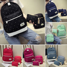 3 pcs Canvas Backpack Women Korean Shoulder Bag Spots Rucksack Bolsa Travel Satchel School Bag for Teenage Mochila Feminina ELY