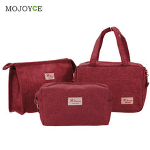 3pcs Makeup Bag Cosmetic Bag Travel Case Toiletry Storage makeup Organizer Handbag Abrasive Cloth Makeup Case make up bag ELY