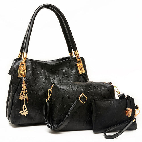 3pcs Women Leather Handbags Women Messenger BagPurse Women Bag Frosted PU Bolsa Feminina ELY